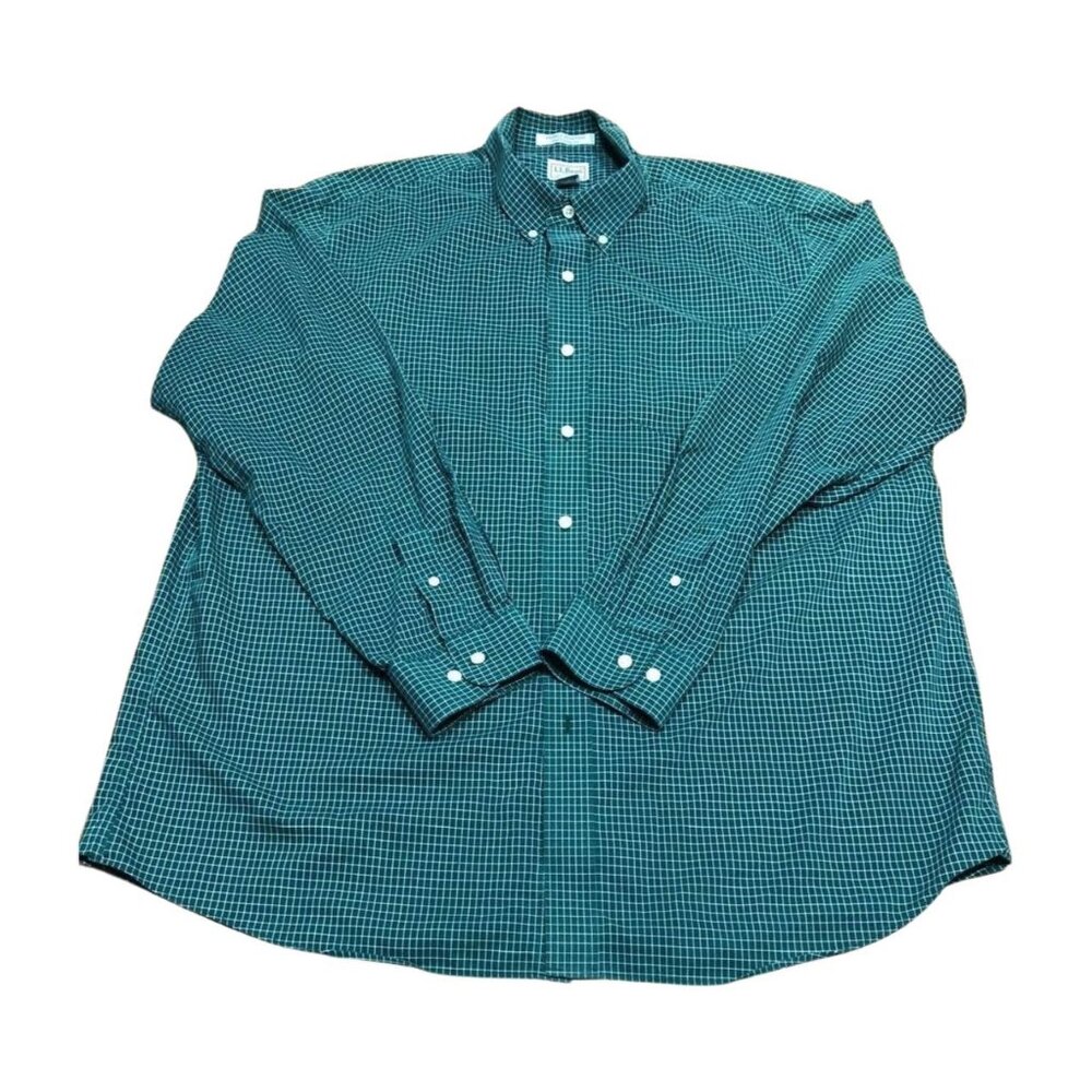 L.L. Bean Wrinkle Resistant Shirt Men's Size XL Green Button Down